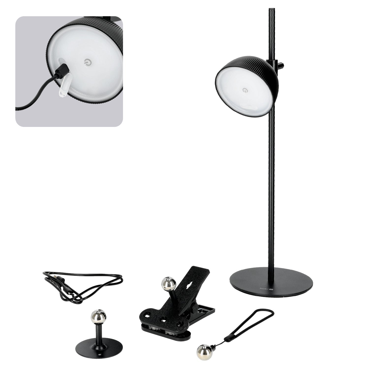 Lampka LED FLORENCE 3,5W regulacja barwy światła CZARNA 4w1 ładowanie USB - LAITICA
