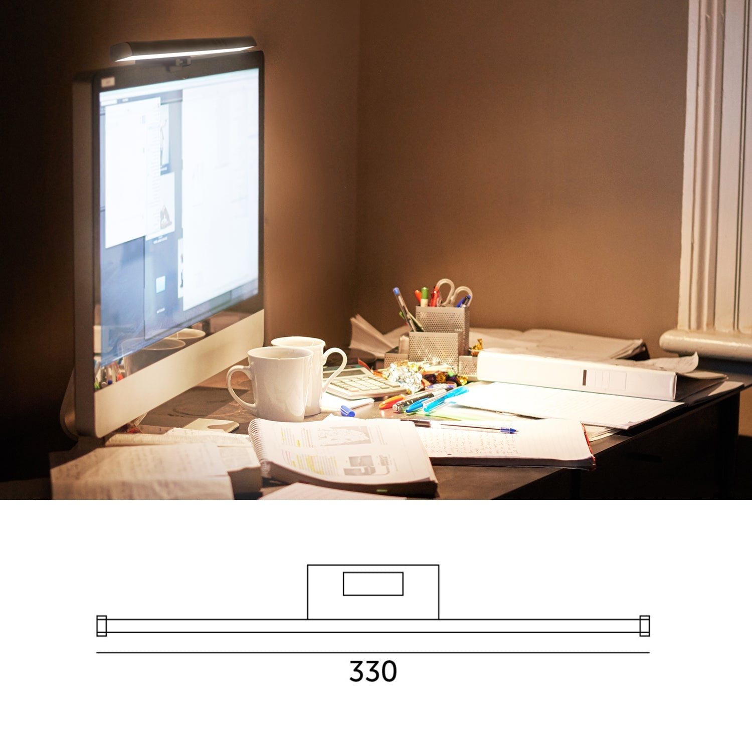 Lampka LED Oświetlenie Ekranu Laptopa Monitora 5W Regulowana CCT na USB - A - LAITICA