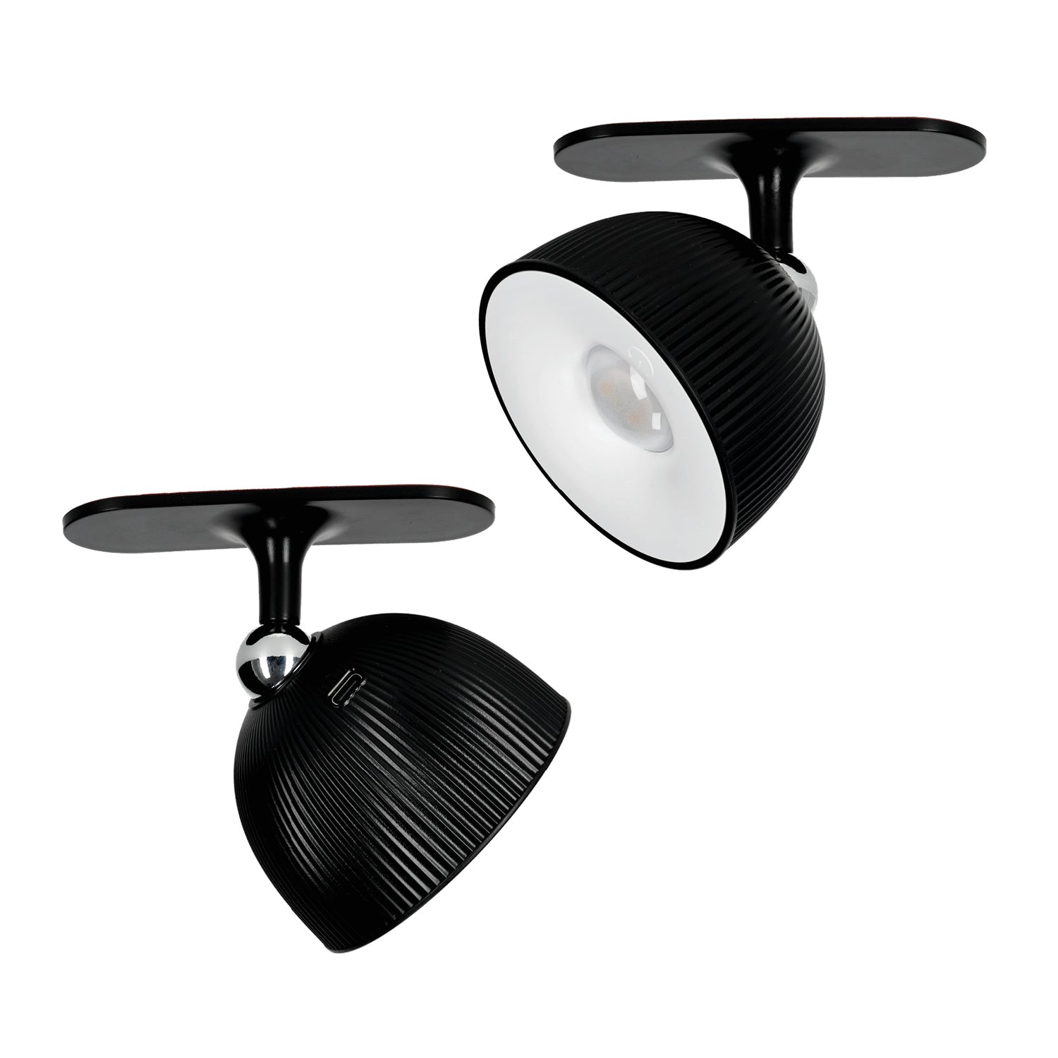 Lampka nocna LED bezprzewodowa czarna z USB i regulacją światła – Laitica ORBI - LAITICA