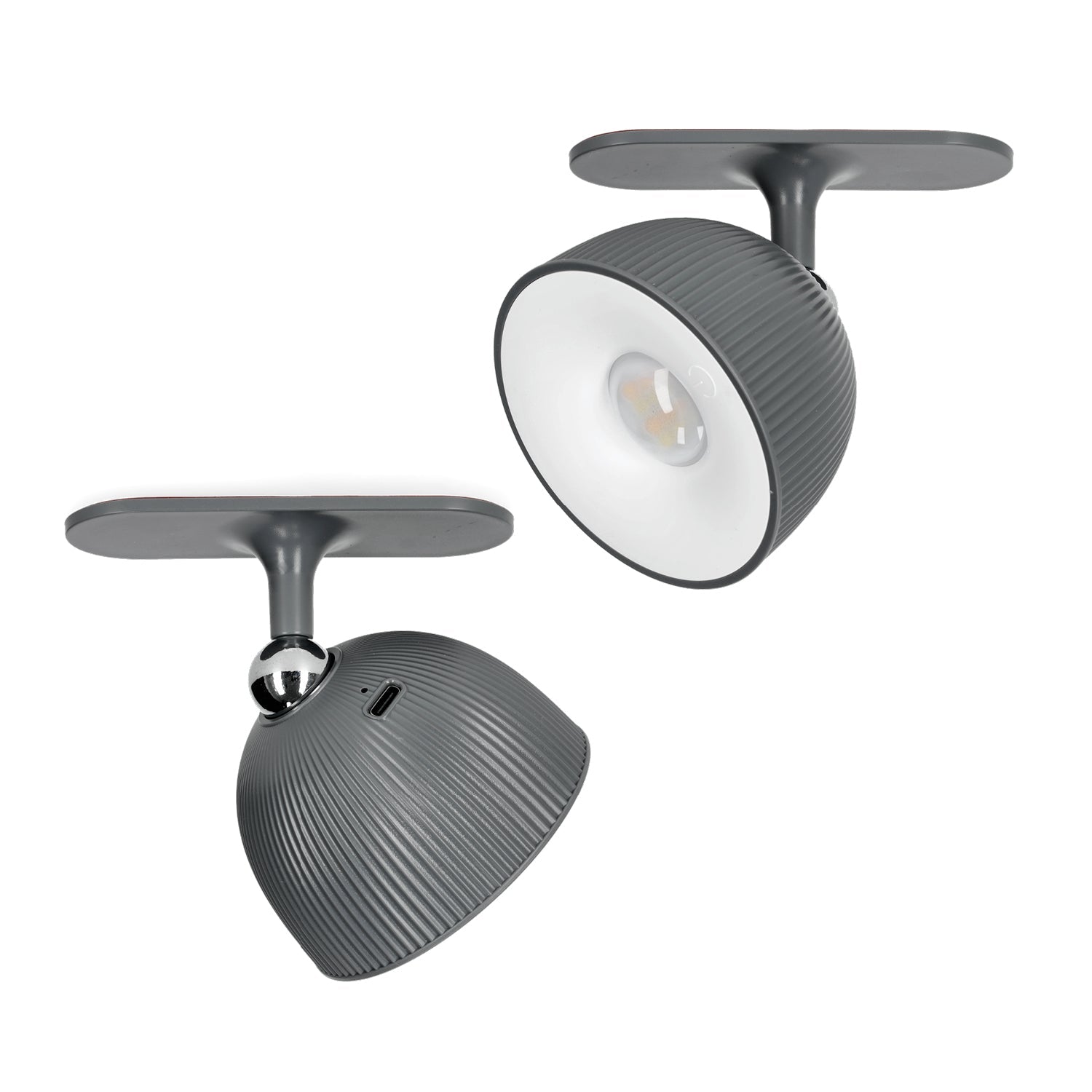Lampka nocna LED bezprzewodowa szara z USB i regulacją światła – Laitica ORBI - LAITICA