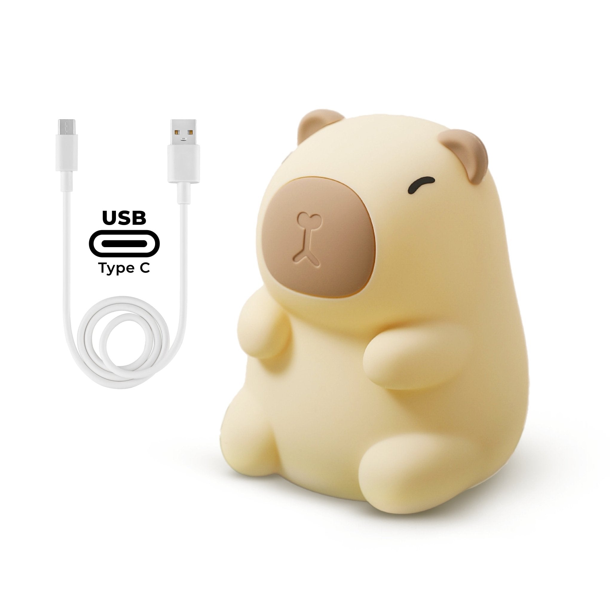 Lampka Nocna LED KAPIBARA RGB / 3000K Silikonowa Dotykowa USB Bezprzewodowa - LAITICA