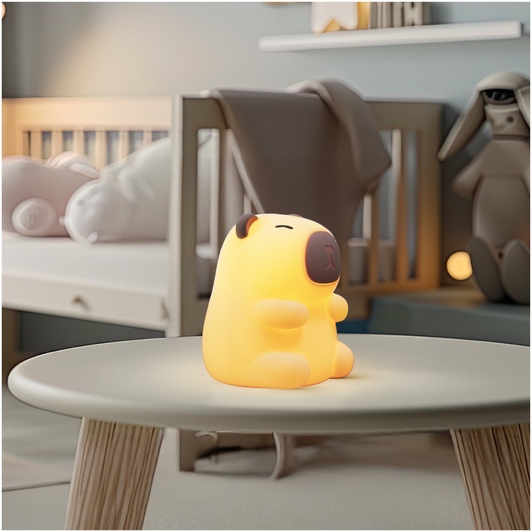 Lampka Nocna LED KAPIBARA RGB / 3000K Silikonowa Dotykowa USB Bezprzewodowa - LAITICA