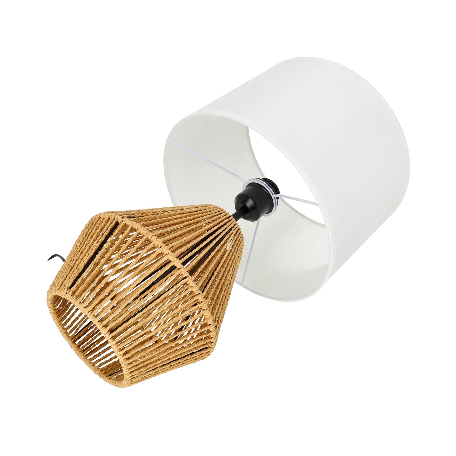 Lampka nocna Stołowa SIBU ST biały klosz STYL BOHO 1xE27 50cm Naturalna - LAITICA