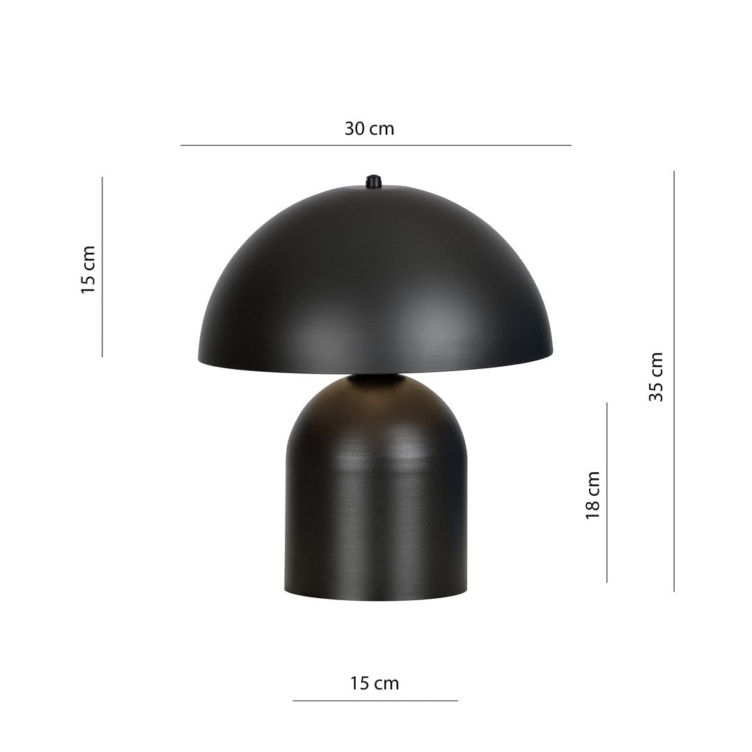 Lampka nocna SYDNEY czarna 1xE27 lampa stołowa - LAITICA