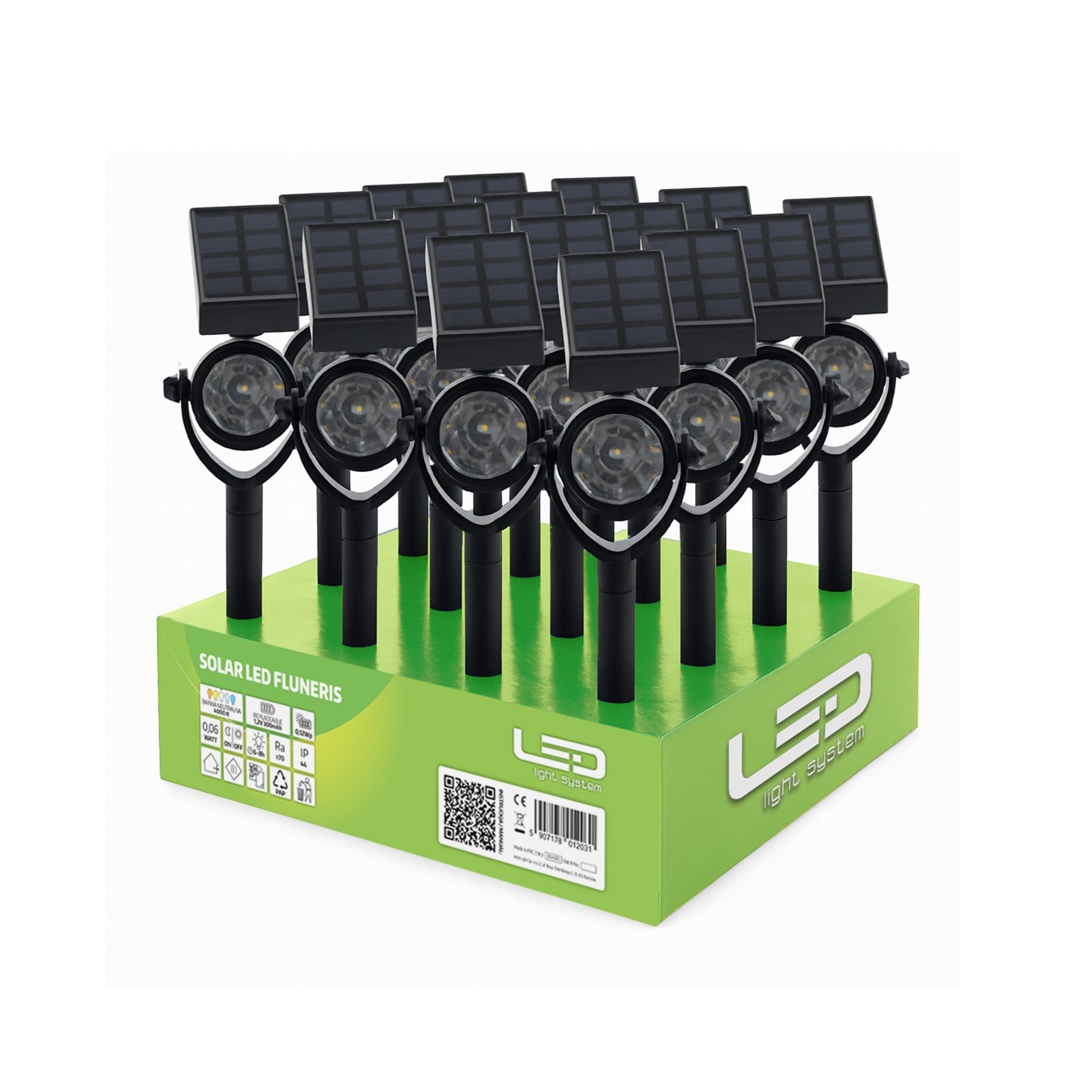 Lampy Solarne Ogrodowe LED Wbijane – Słupek z Czujnikiem Zmierzchu - zestaw 16szt - LAITICA