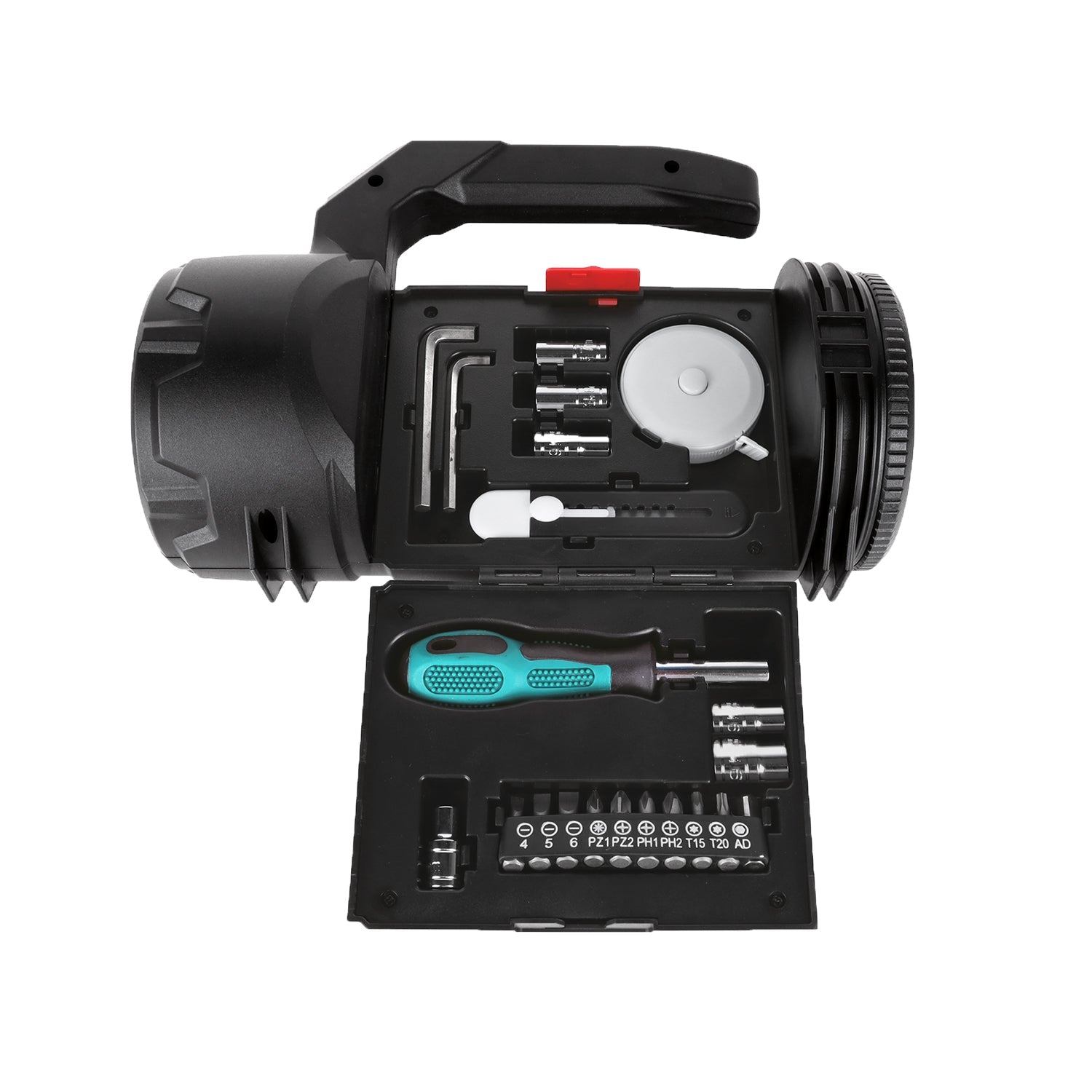 Latarka LED wielofunkcyjna 500lm USB - C akumulatorowa 2 źródła światła ze skrzynką narzędziową - LAITICA