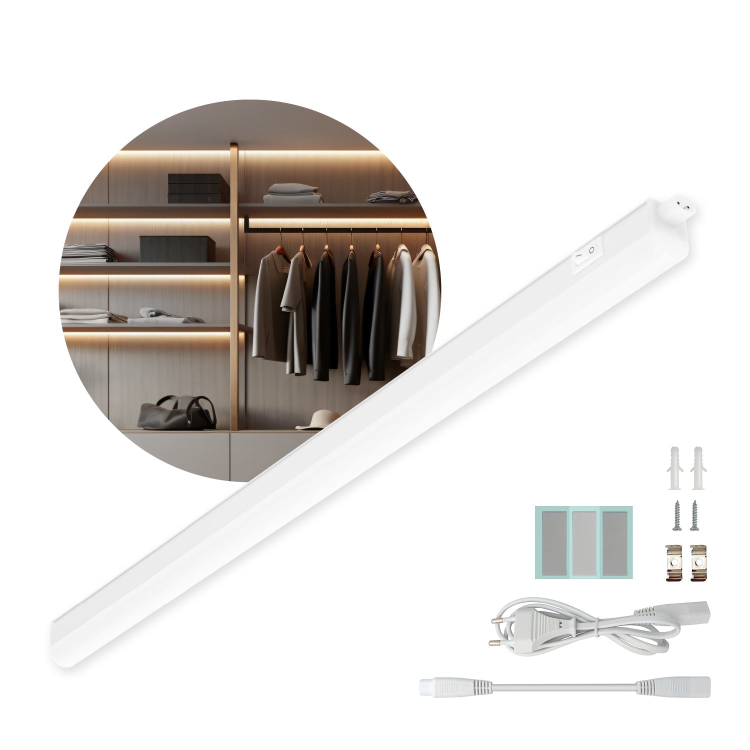 Listwa meblowa 30cm LED LEDI 4W pod szafkę oprawa meblowa 4000K + przewód - LAITICA