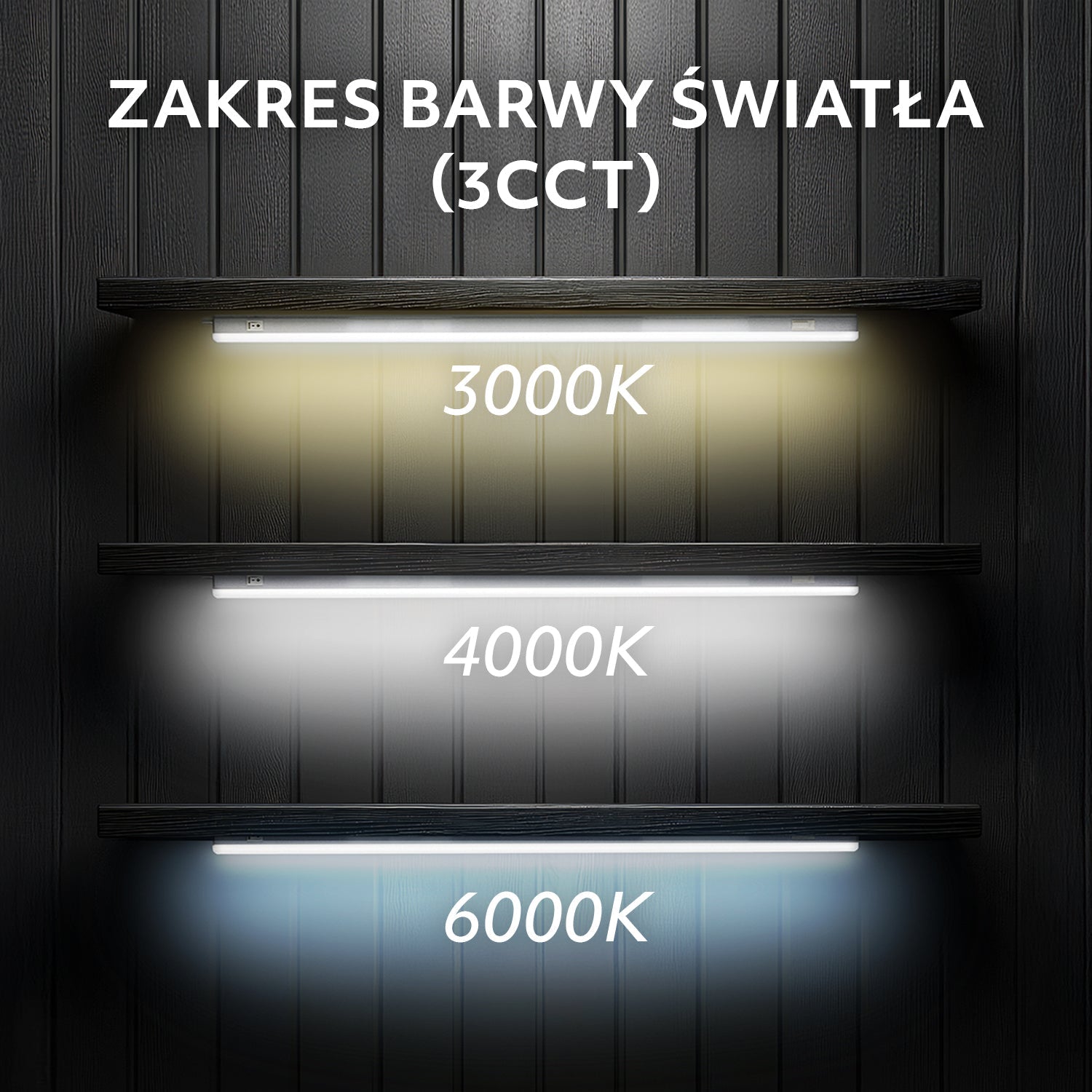 Listwa meblowa 90cm LED 12W pod szafkę oprawa meblowa CCT + kabel - LAITICA