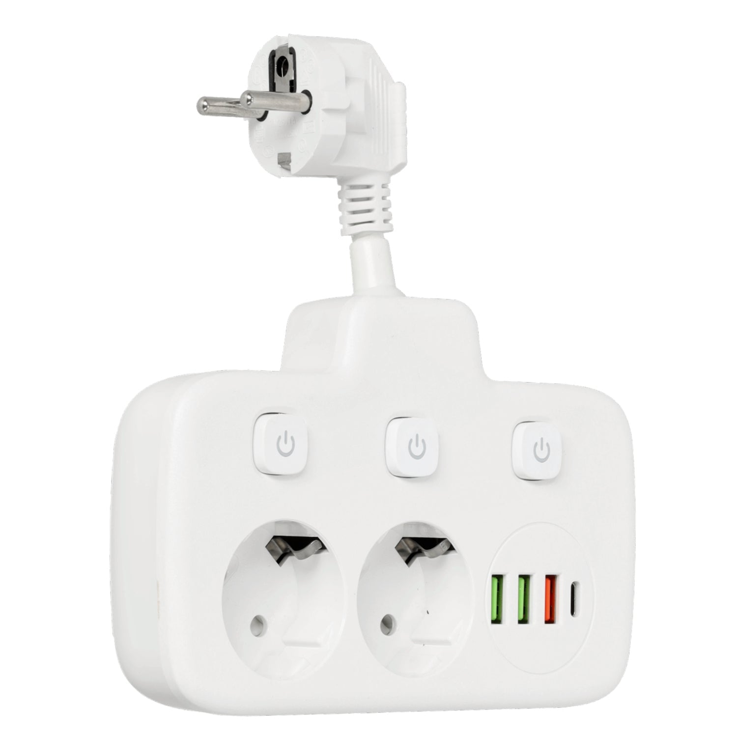 Listwa Zasilająca Wielofunkcyjna Rozdzielacz 2gn + 4x USB Biały Ładowarka - LAITICA