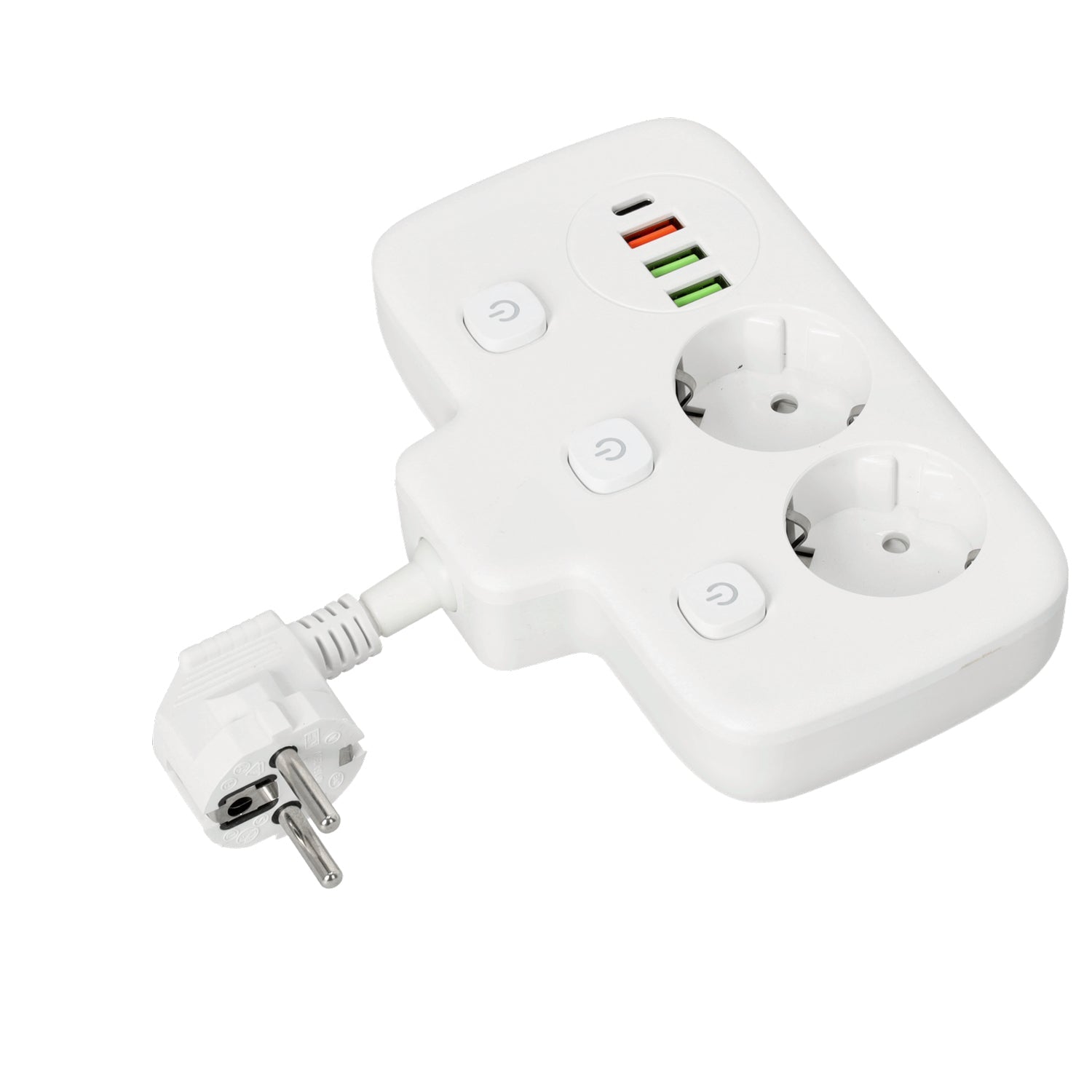 Listwa Zasilająca Wielofunkcyjna Rozdzielacz 2gn + 4x USB Biały Ładowarka - LAITICA