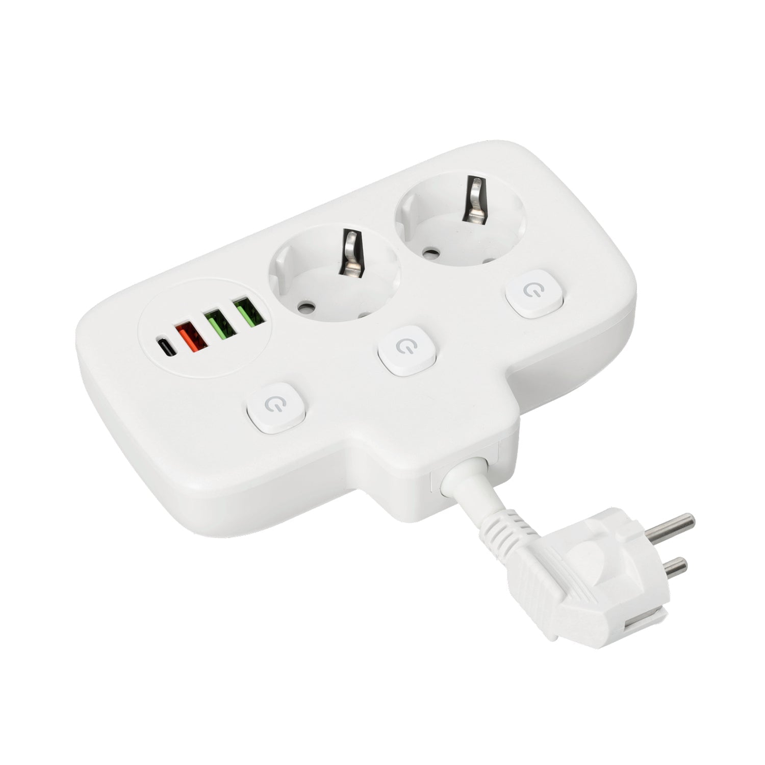 Listwa Zasilająca Wielofunkcyjna Rozdzielacz 2gn + 4x USB Biały Ładowarka - LAITICA