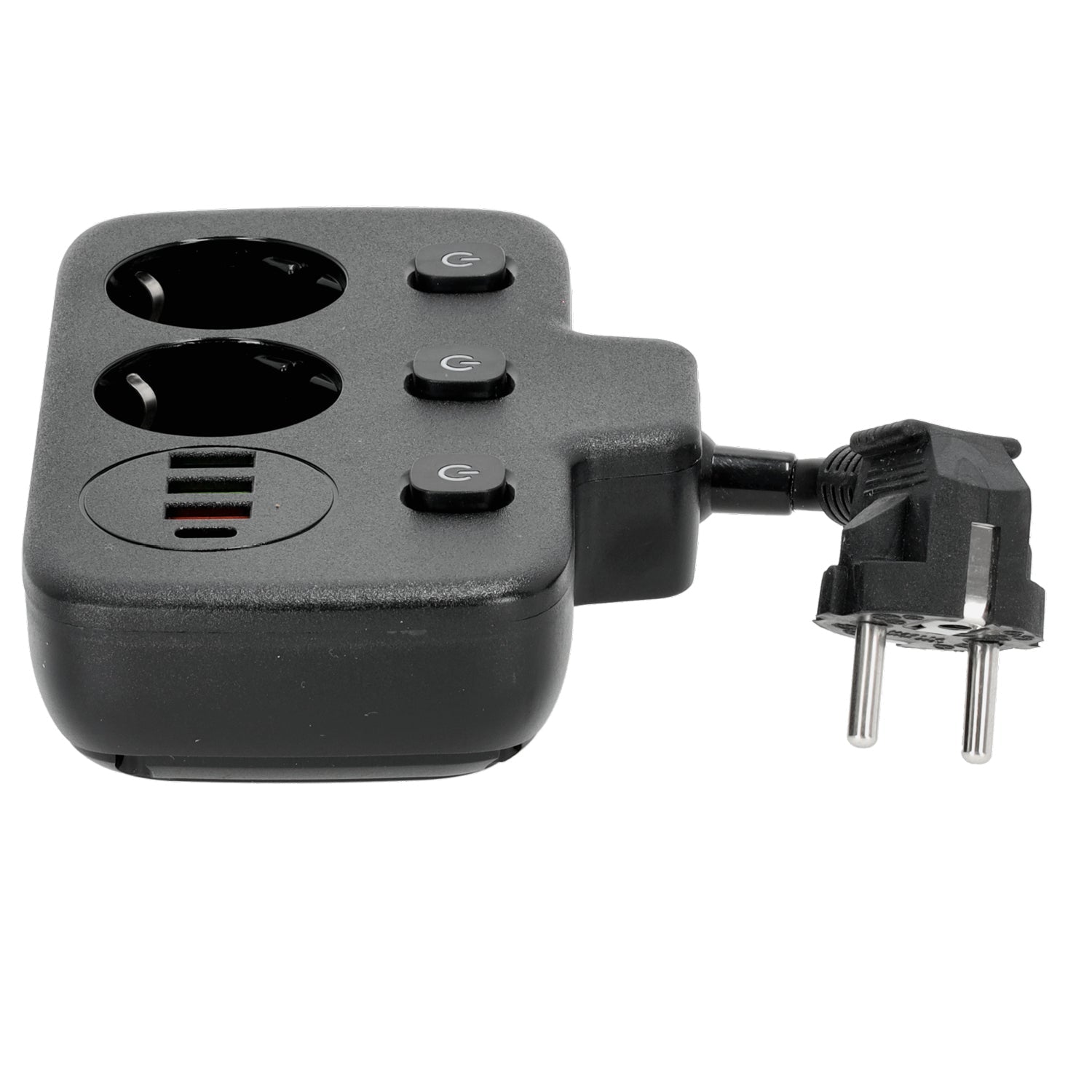 Listwa Zasilająca Wielofunkcyjna Rozdzielacz 2gn + 4x USB Czarny Ładowarka - LAITICA