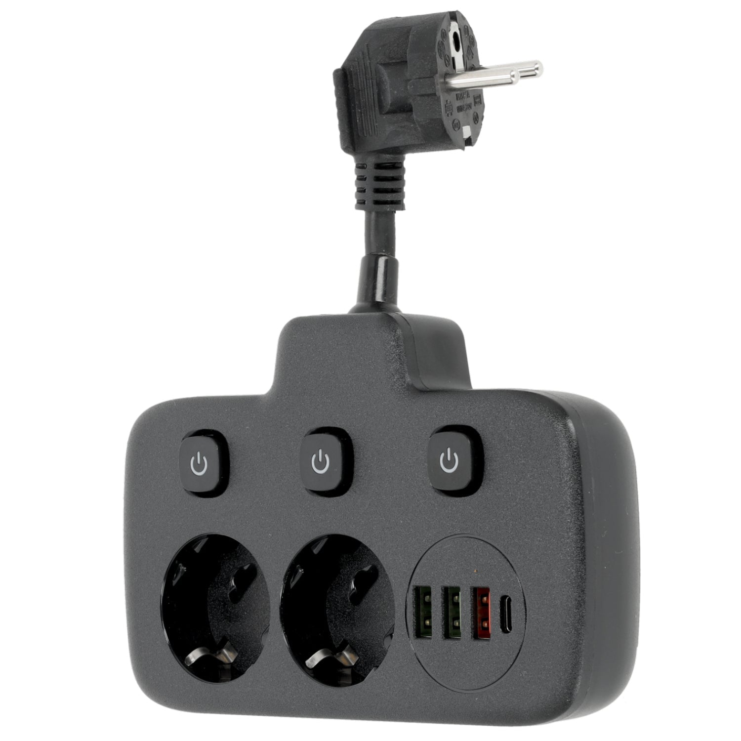 Listwa Zasilająca Wielofunkcyjna Rozdzielacz 2gn + 4x USB Czarny Ładowarka - LAITICA