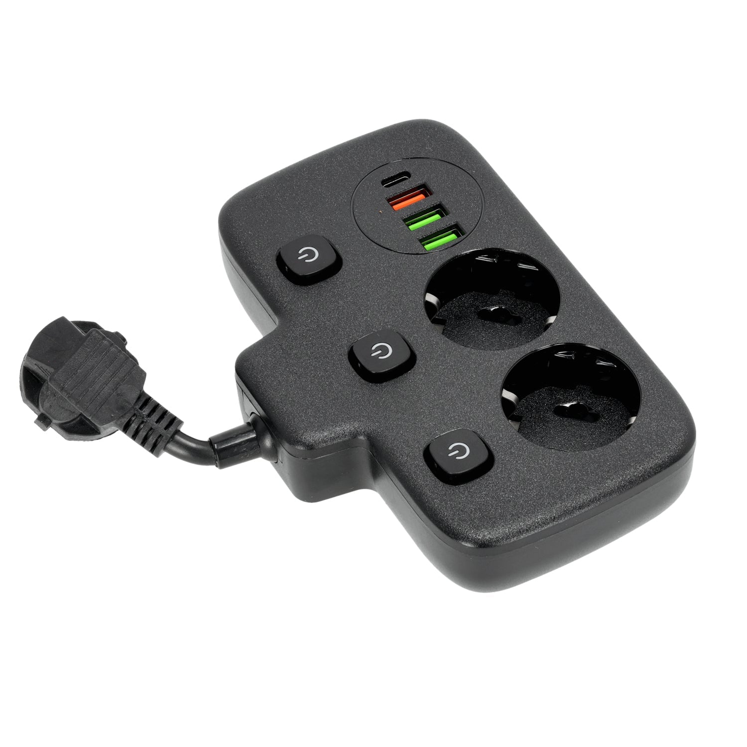 Listwa Zasilająca Wielofunkcyjna Rozdzielacz 2gn + 4x USB Czarny Ładowarka - LAITICA