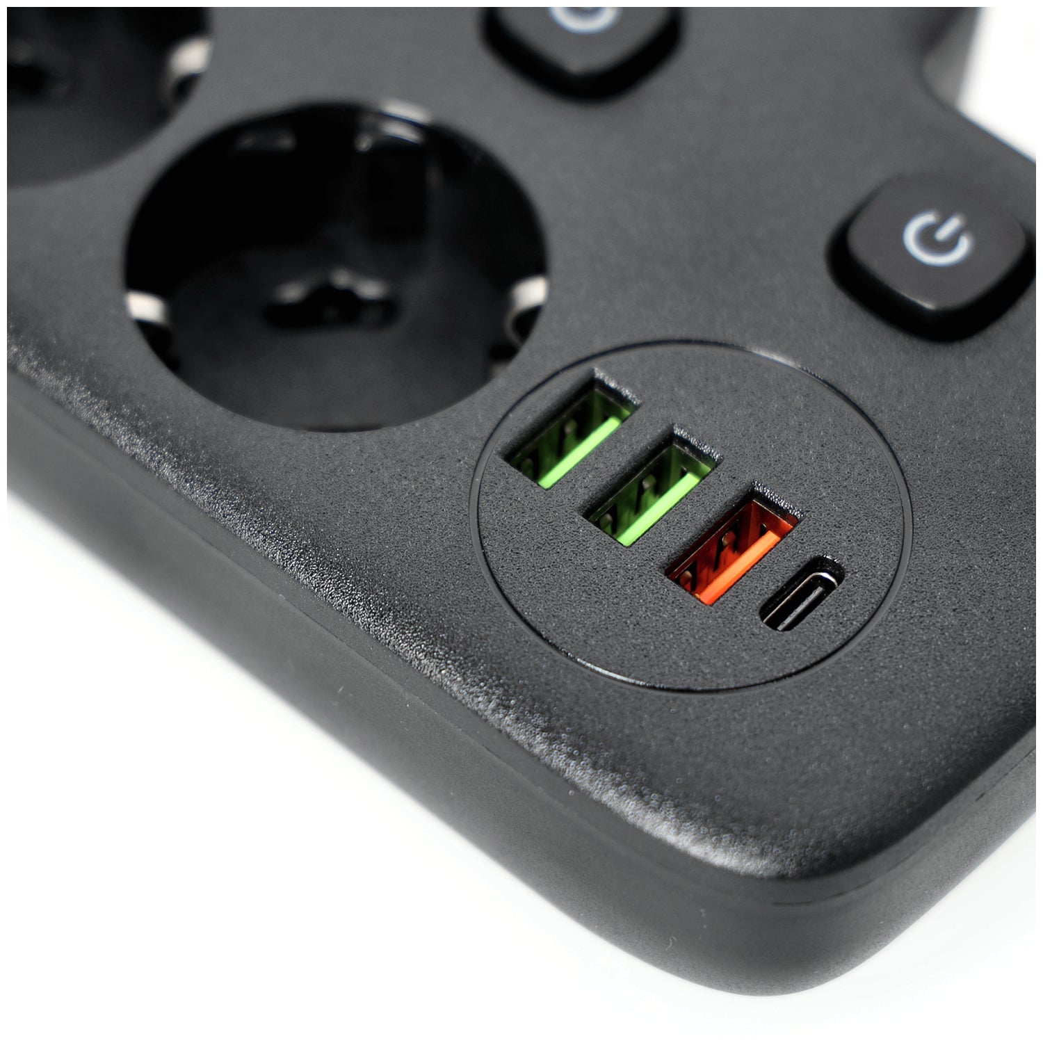 Listwa Zasilająca Wielofunkcyjna Rozdzielacz 2gn + 4x USB Czarny Ładowarka - LAITICA