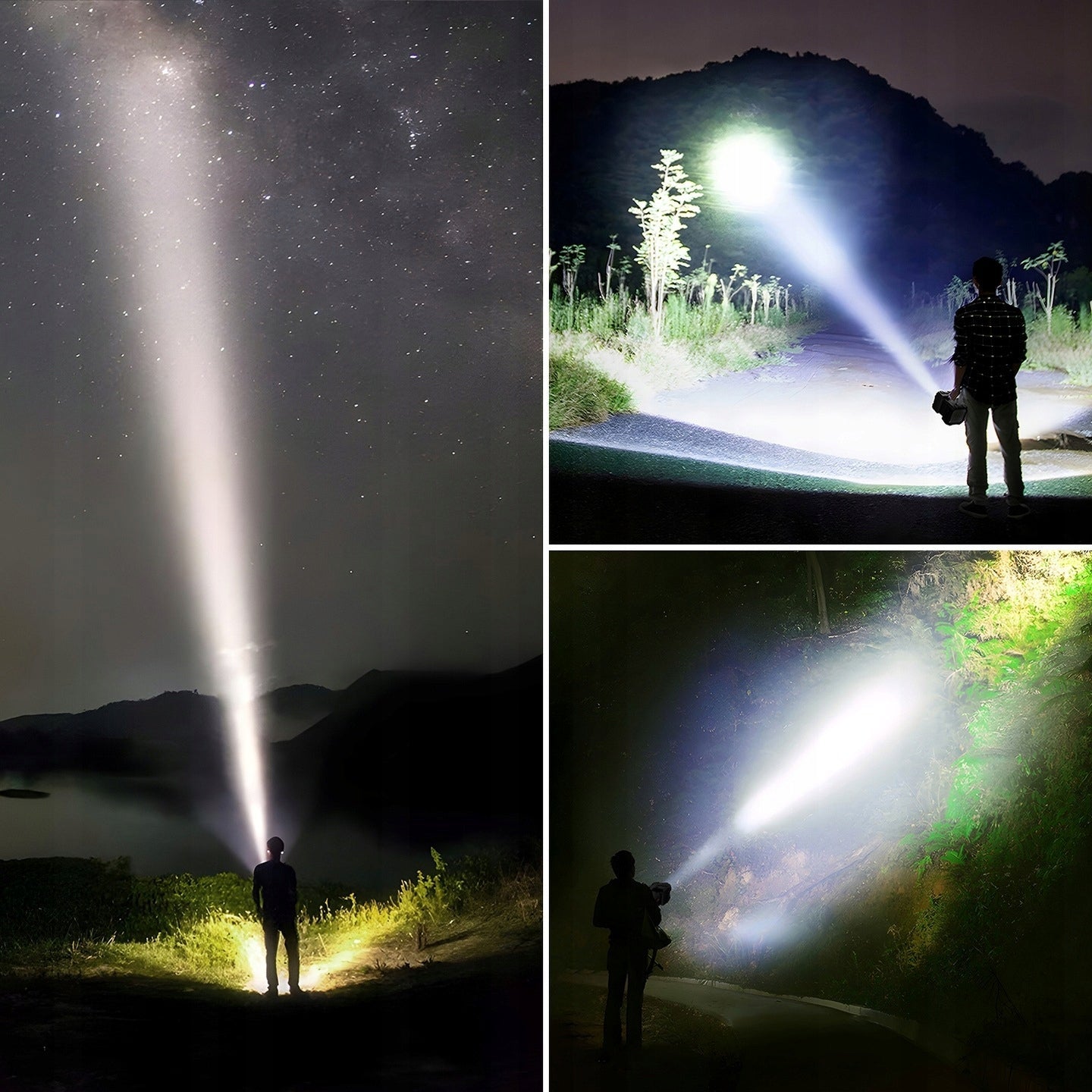 Mocna LATARKA LED akumlatorowa szperacz dwustronna POWERBANK Biwakowa CREE - LAITICA
