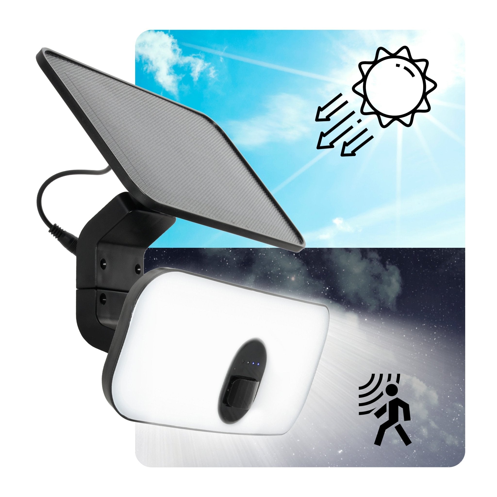 Naświetlacz Solarny LED 13W Lampa Halogen Barwa NEUTRALNA Czujnik Ruchu - LAITICA