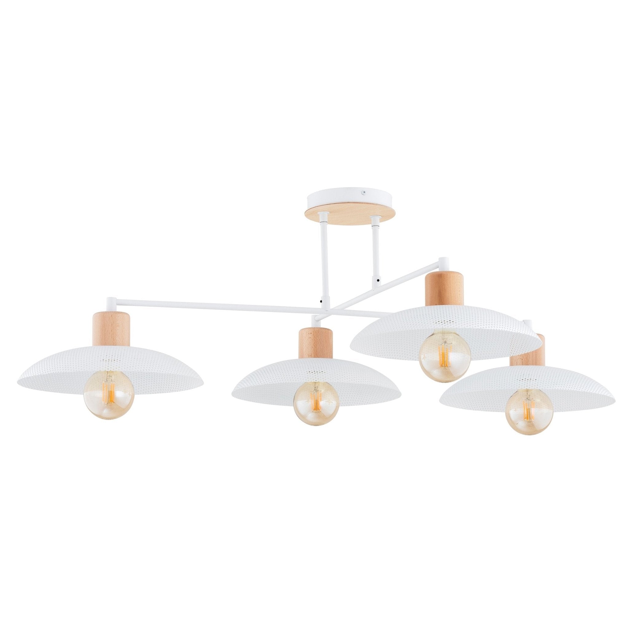 Nowoczesna lampa NELI SUFITOWA 4 punkty światła BIAŁE KLOSZE lampa wisząca - LAITICA