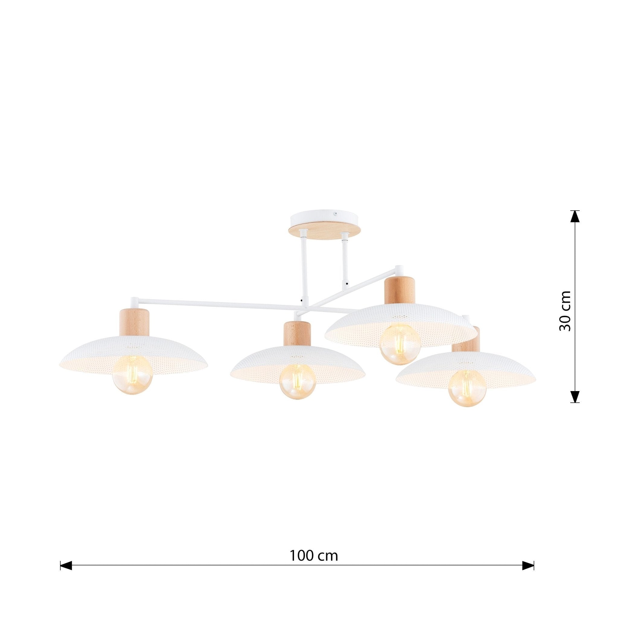 Nowoczesna lampa NELI SUFITOWA 4 punkty światła BIAŁE KLOSZE lampa wisząca - LAITICA