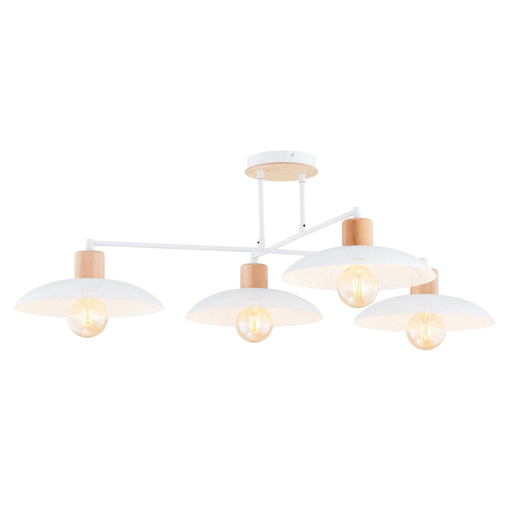 Nowoczesna lampa NELI SUFITOWA 4 punkty światła BIAŁE KLOSZE lampa wisząca - LAITICA