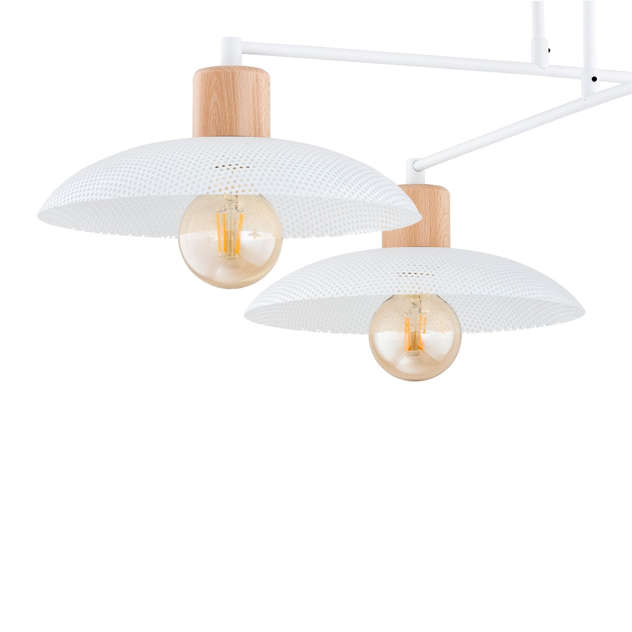 Nowoczesna lampa NELI SUFITOWA 4 punkty światła BIAŁE KLOSZE lampa wisząca - LAITICA