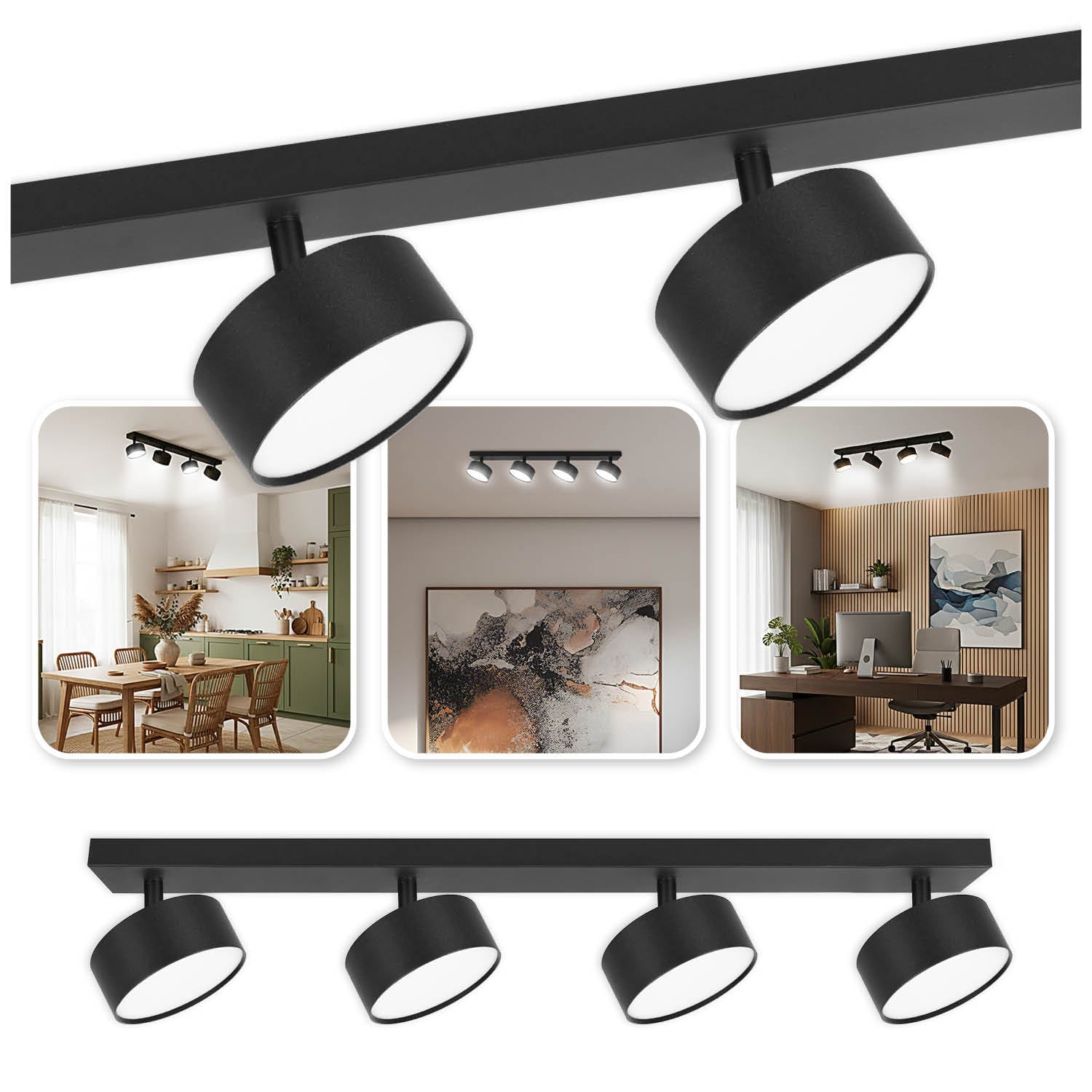 Nowoczesna lampa sufitowa natynkowa 4x GX53 czarna - LAITICA