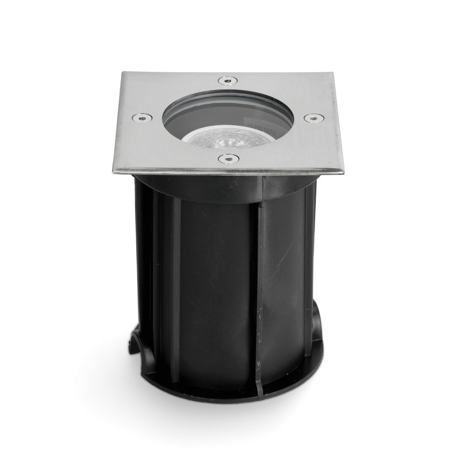 Oprawa dogruntowa HELIA kwadratowa GU10 CHROM wodoodporna lampa najazdowa - LAITICA