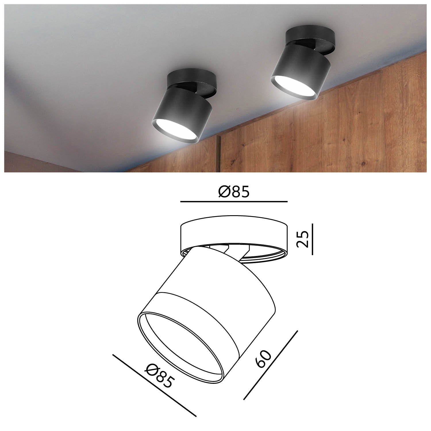 Oprawa Halogenowa Natynkowa Tuba ruchoma Gx53 LED Spot Kinkiet Sufitowa - LAITICA