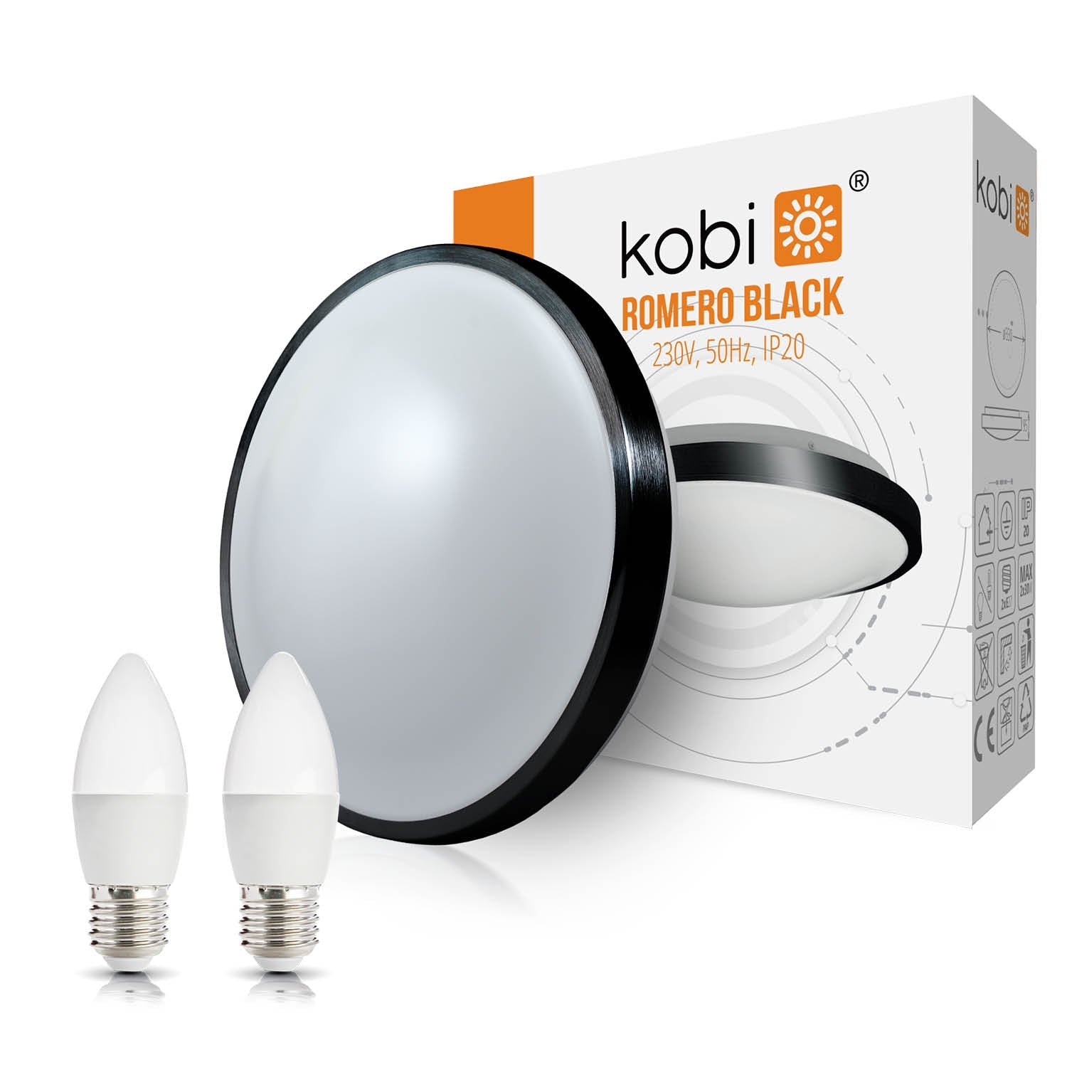 Oprawa oświetleniowa plafon LUXO czarna E27 okrągła - LAITICA