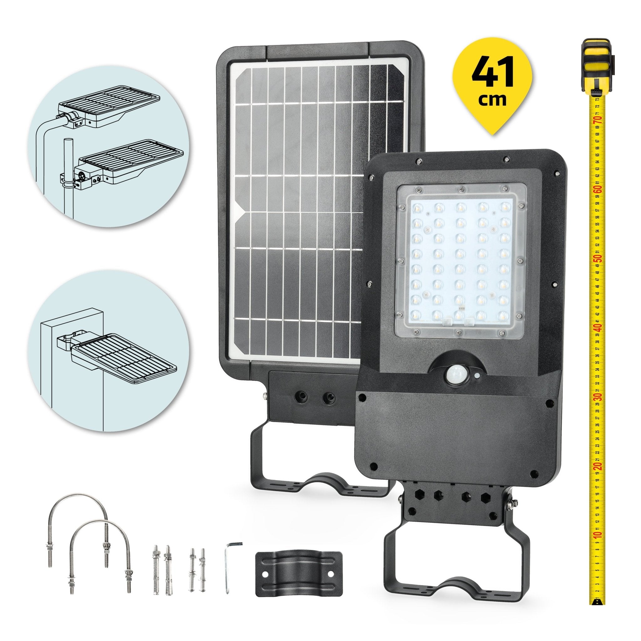 Oprawa Solarna Uliczna LED 15W Czujnik Ruchu Naświetlacz Barwa Neutralna - LAITICA