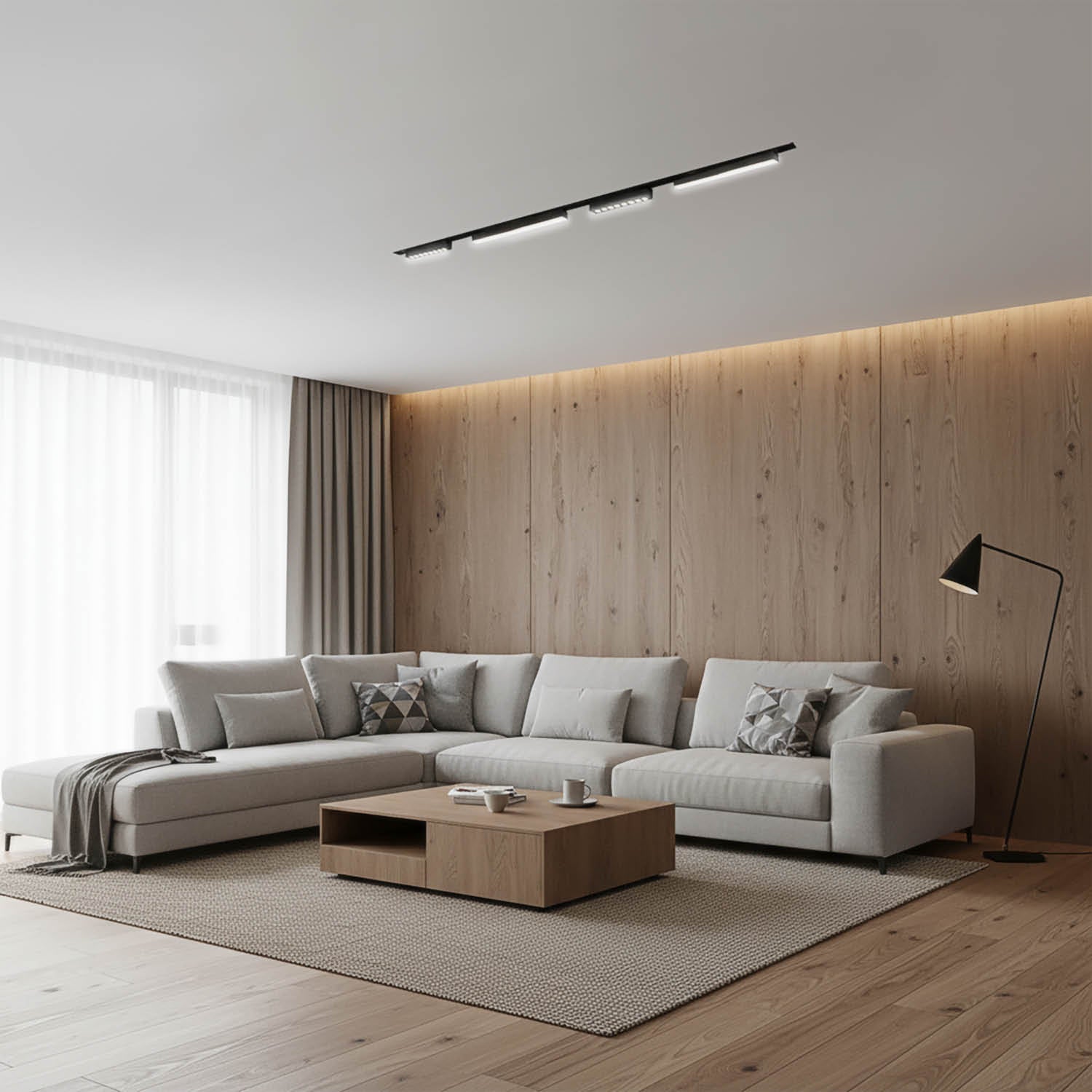 Oświetlenie szynowe magnetyczne 2×1 m + 2× lampa LED 10W + 2× LED 20W 3CCT - LAITICA