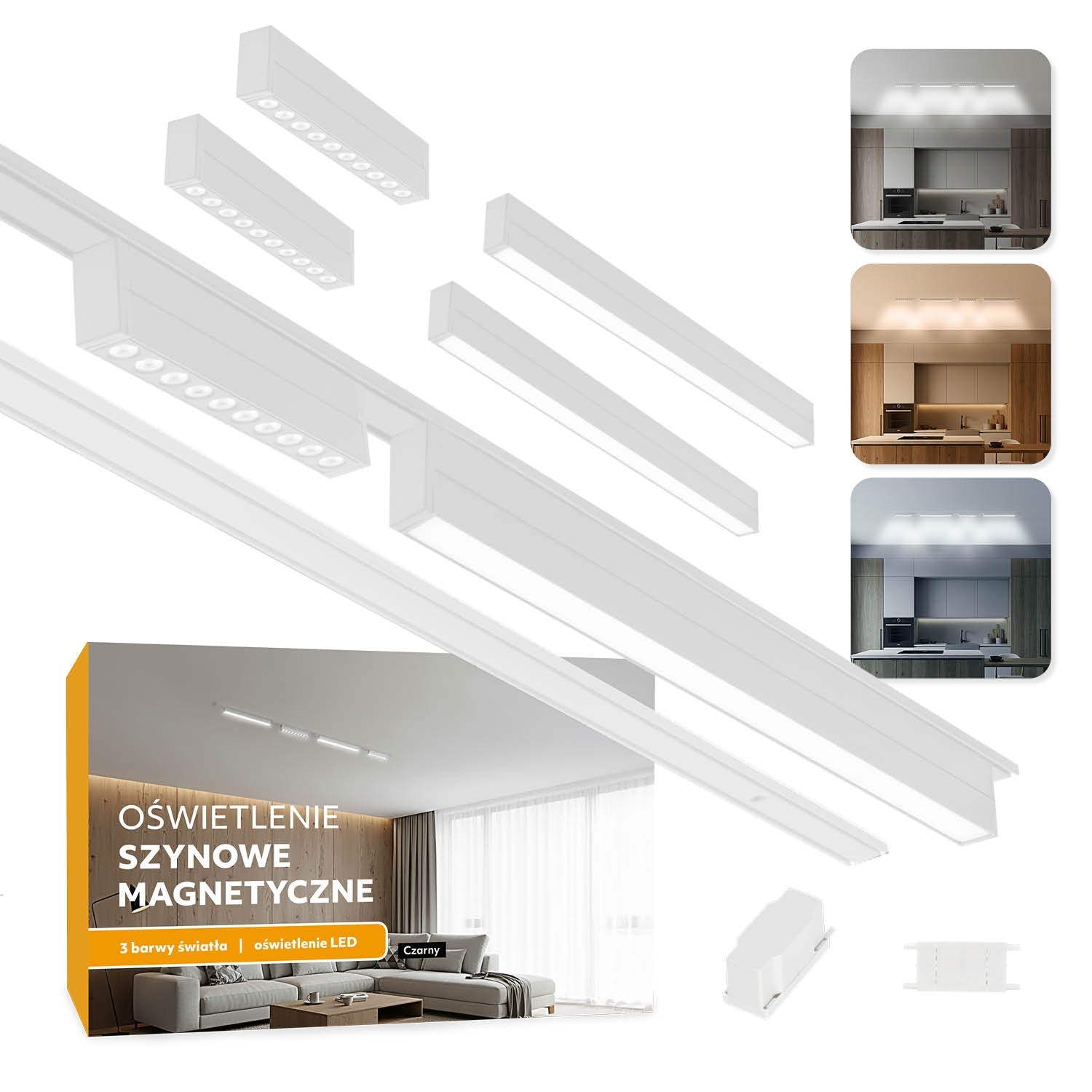 Oświetlenie szynowe magnetyczne LED 2m + 2x10W i 2x20W 3CCT - LAITICA