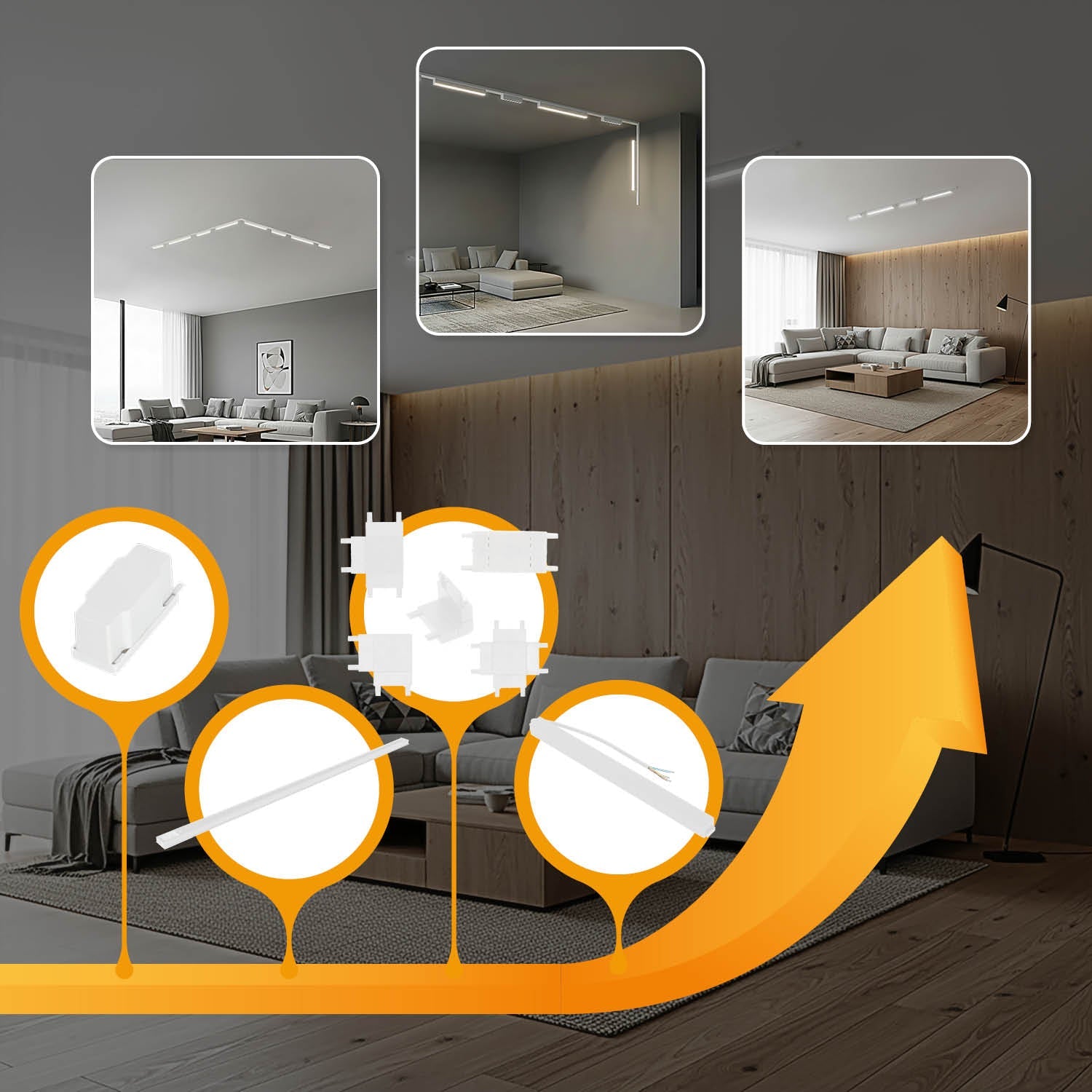 Oświetlenie szynowe magnetyczne LED 2m + 2x10W i 2x20W 3CCT - LAITICA