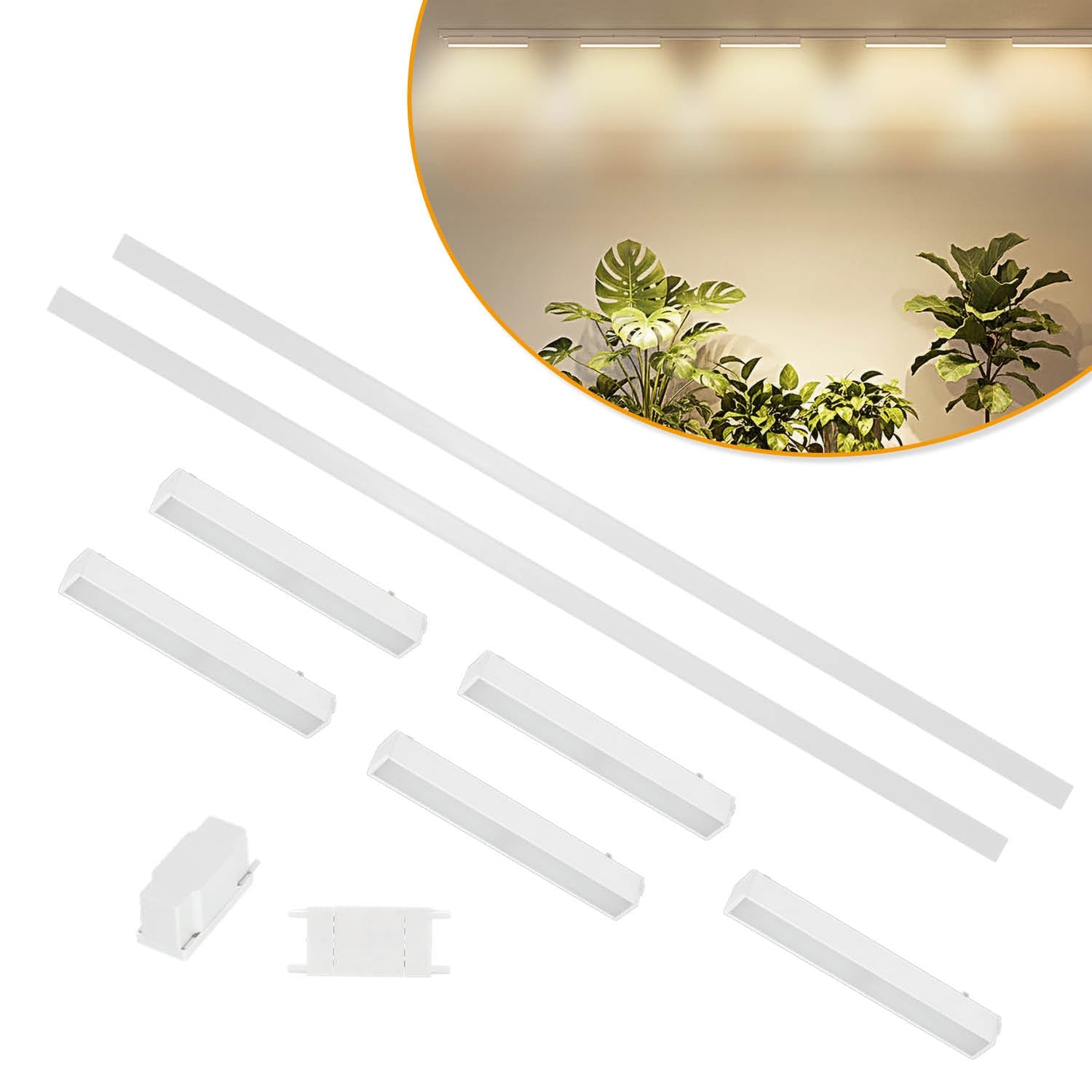 Oświetlenie szynowe magnetyczne LED 2m + 5x lampa R1 10W 3CCT - LAITICA