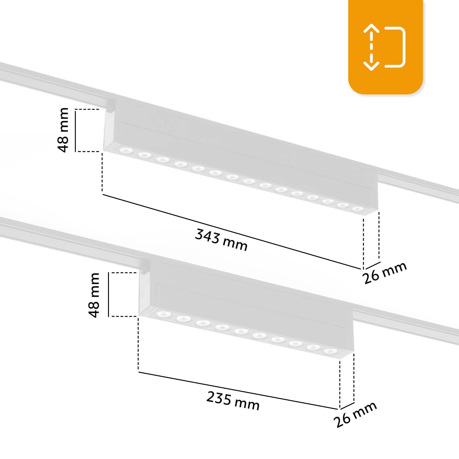 Oświetlenie szynowe magnetyczne LED 2x1m + 2x R2 10W + 2x R2 15W | Łącznik L | Białe - LAITICA