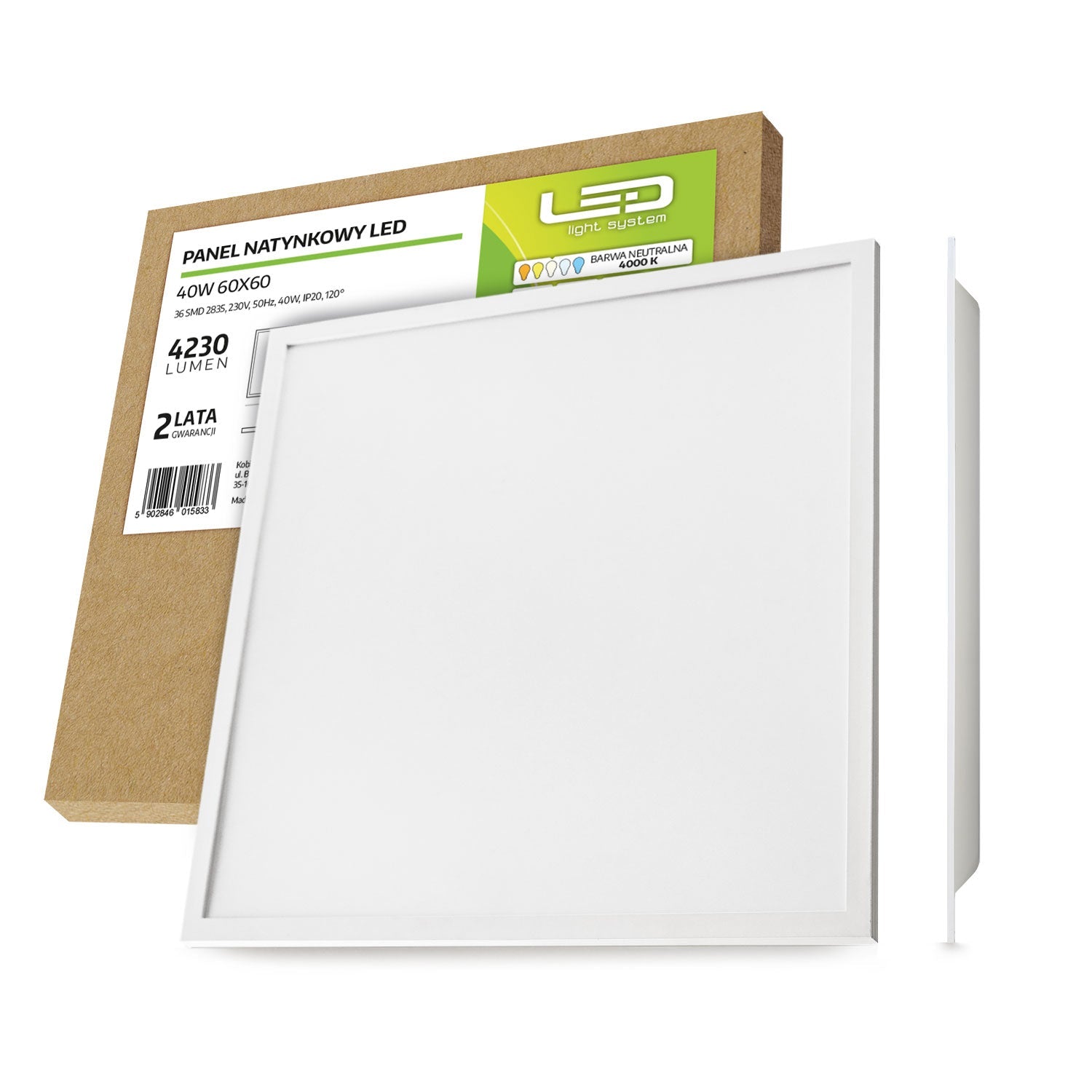 Panel Sufitowy LED 60x60 40W Oprawa Podtynkowa - LAITICA