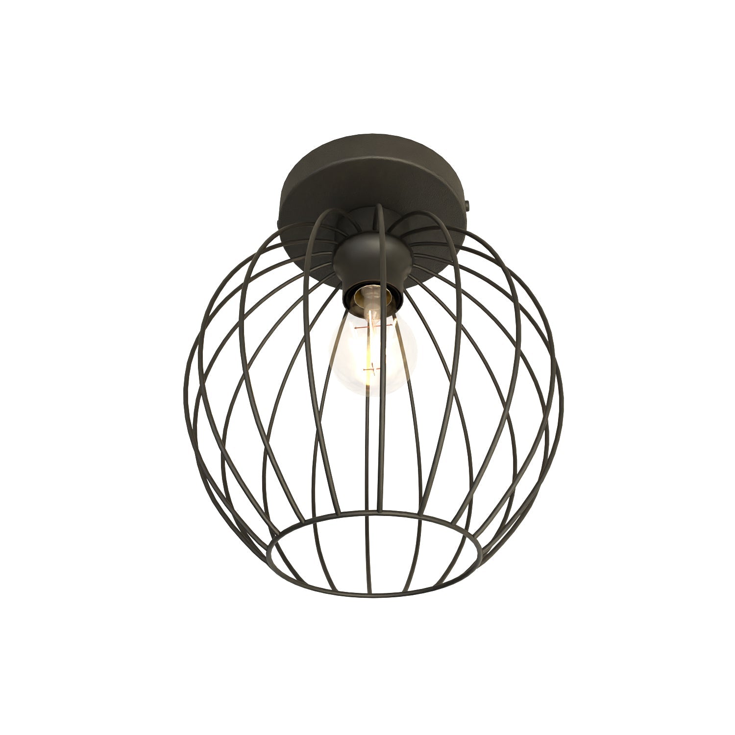 Plafon Druciany LIMA Czarny Metalowy Klosz 1xE27 15W Lampa Sufitowa - LAITICA