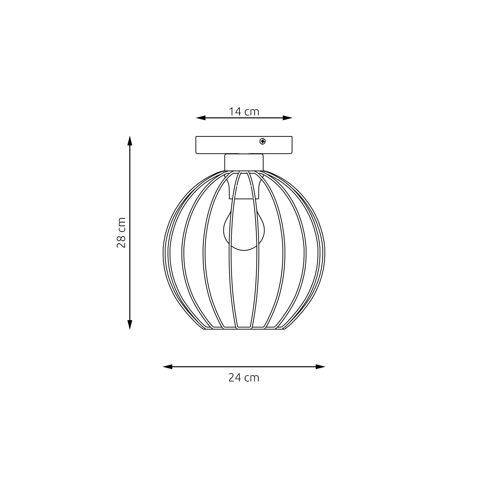 Plafon Druciany LIMA Czarny Metalowy Klosz 1xE27 15W Lampa Sufitowa - LAITICA