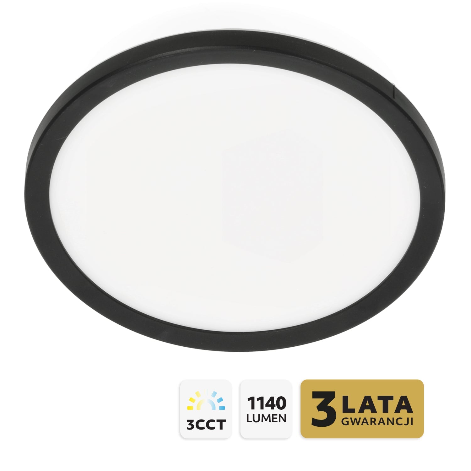 Plafon LED 12W IP54 lampa sufitowa 3 barwy światła 3000K/4000K/6000K - LAITICA