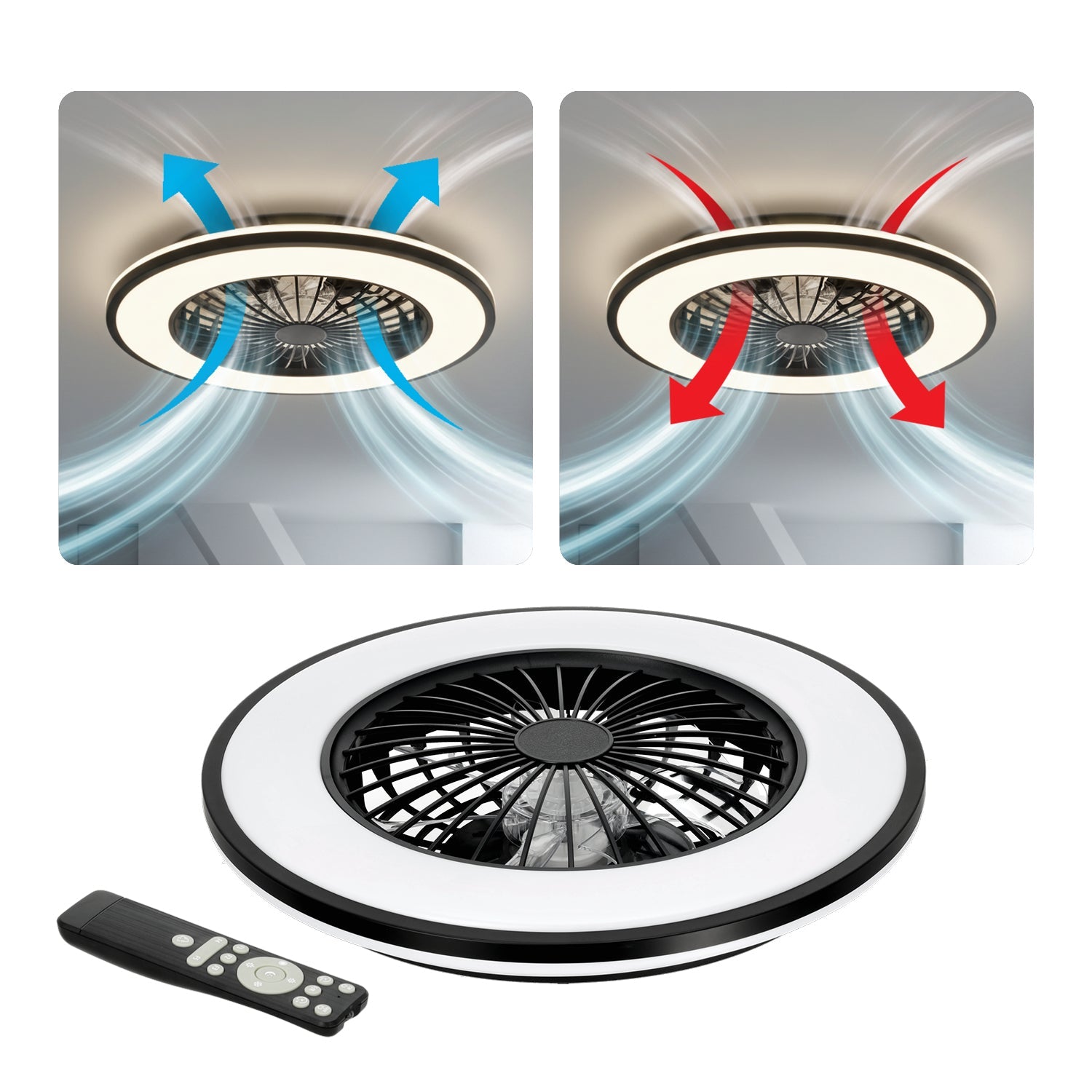 Plafon LED z wentylatorem 48W światła i 15W nawiewu