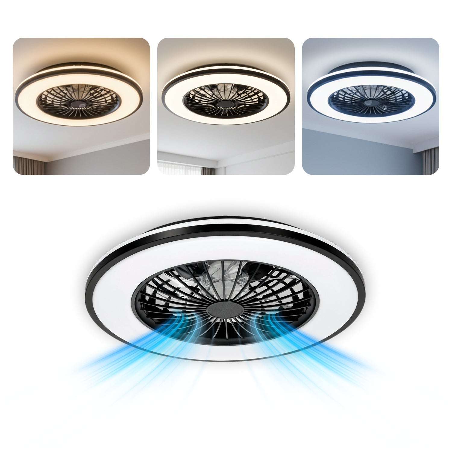 Plafon LED z wentylatorem – regulacja barwy światła 3CCT