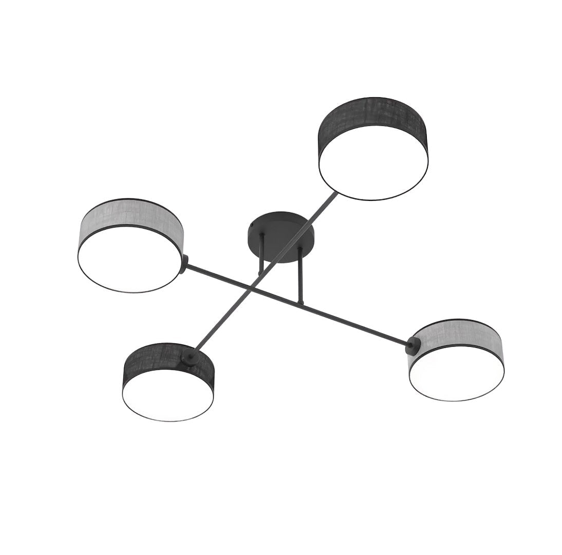 Plafon Sufitowy Japandi Sputnik Czarny 4W – Nowoczesny Loft - LAITICA