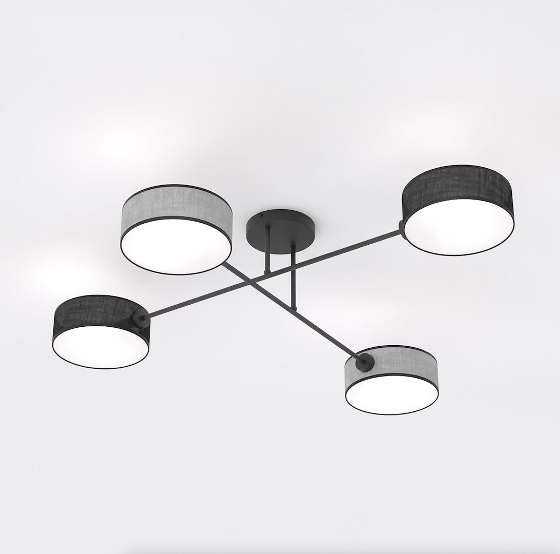 Plafon Sufitowy Japandi Sputnik Czarny 4W – Nowoczesny Loft - LAITICA
