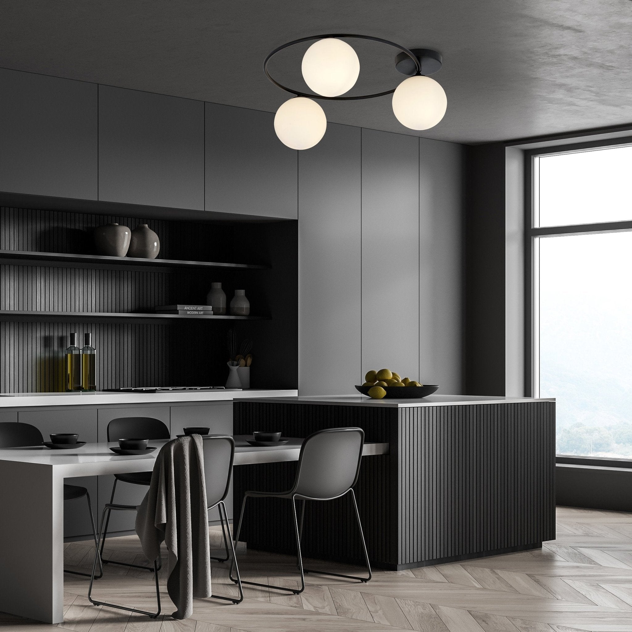 Plafon sufitowy NELI lampa sufitowa BIAŁE KLOSZE szklane kule 3xE14 okrągły - LAITICA