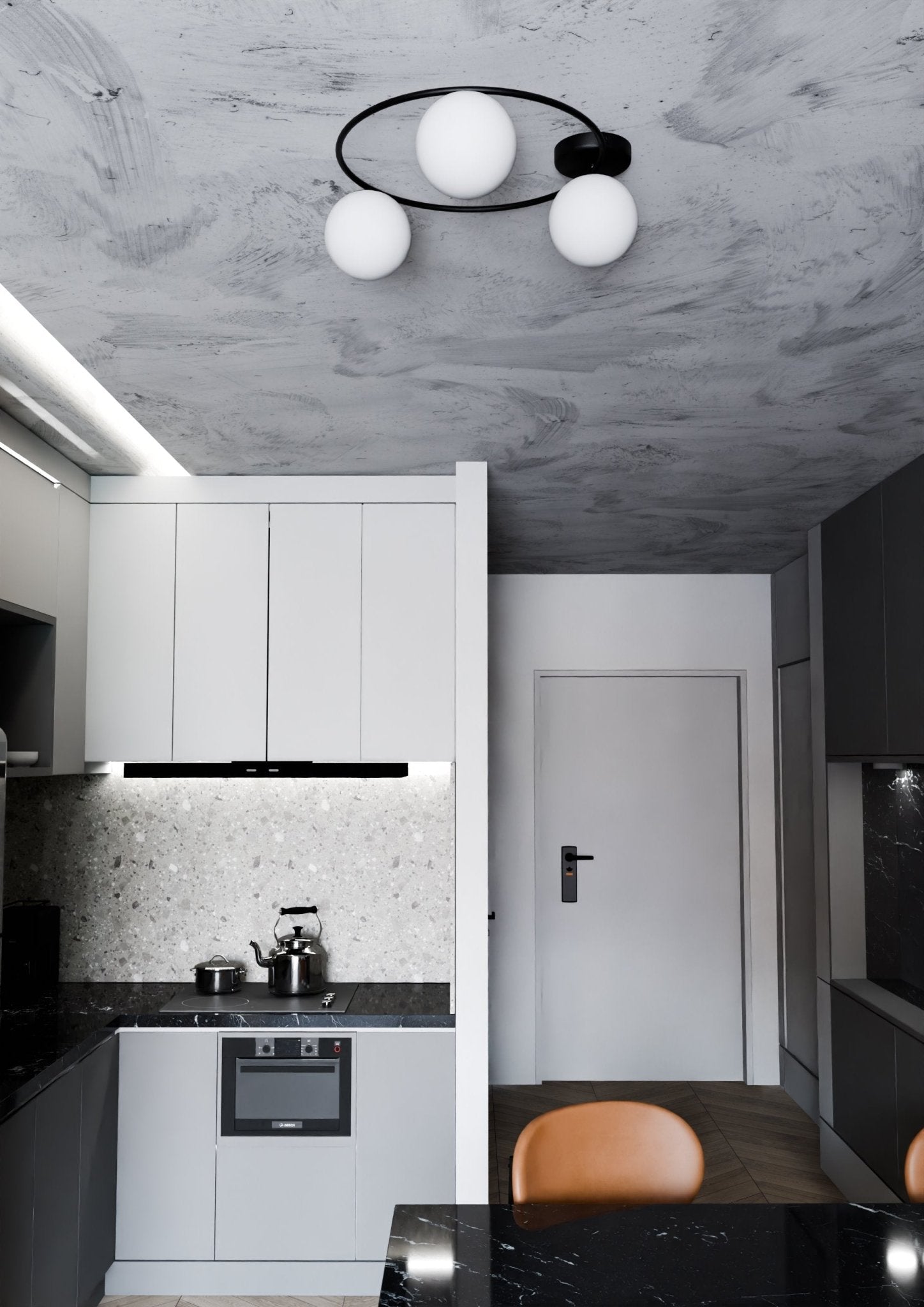 Plafon sufitowy NELI lampa sufitowa BIAŁE KLOSZE szklane kule 3xE14 okrągły - LAITICA