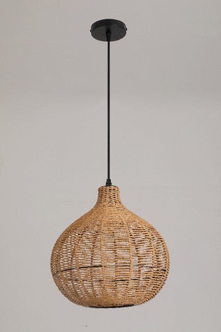 Pleciona Lampa Wisząca styl Boho SILVON sznurek + metal DO SALONU sufitowa - LAITICA