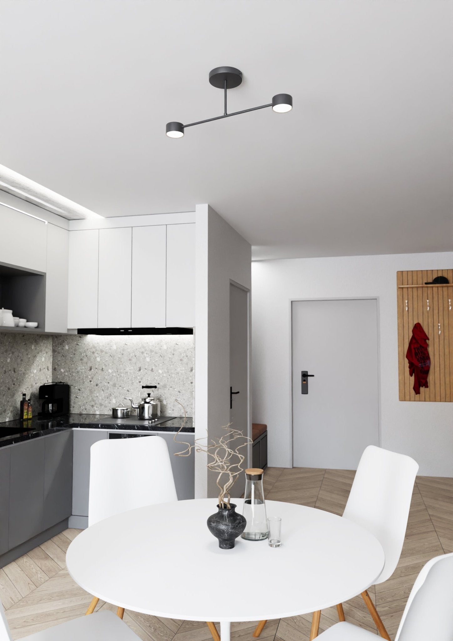 Podwójna lampa Sufitowa INEZ CZARNA nowoczesna plafon 60cm Uniwersalna - LAITICA