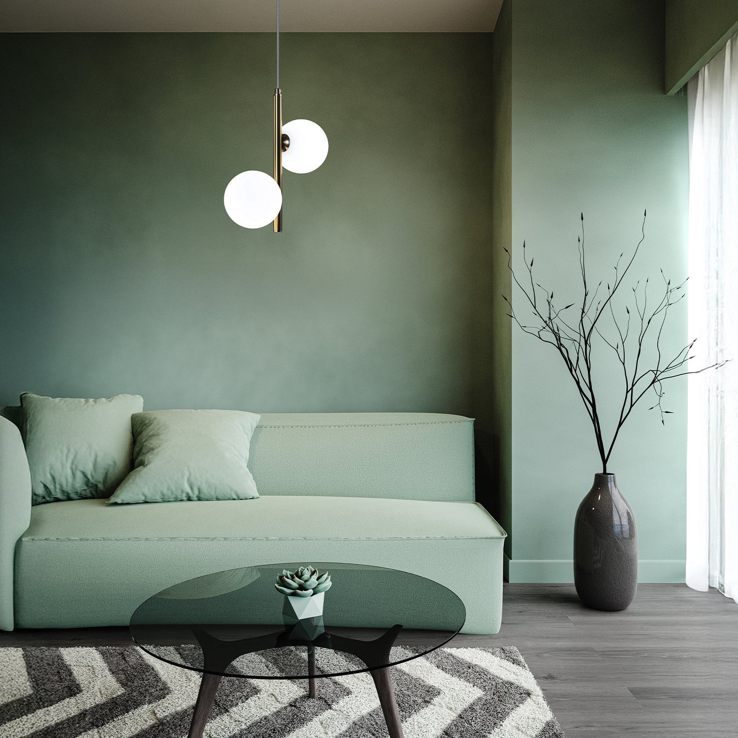 Podwójna Wisząca lampa Złota 2xG9 Szklane Klosze Okrągłe Do Salonu Sypialni - LAITICA