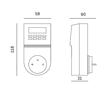 Programator Elektroniczny Czasowy do Gniazdka TIMER Wyświetlacz Wyłącznik - LAITICA