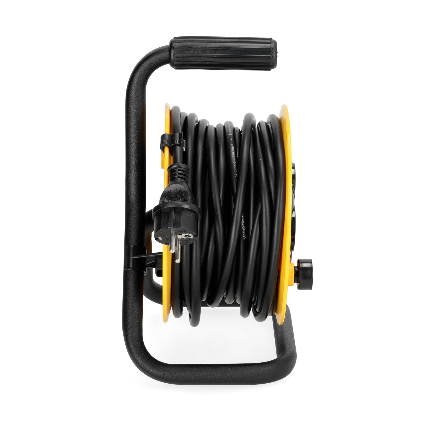 Przedłużacz bębnowy ogrodowy 15m 4 gniazda guma 3x1,5mm zwijany Z UCHWYTEM - LAITICA